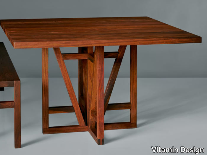 FACHWERK - Square solid wood table _ Vitamin Design