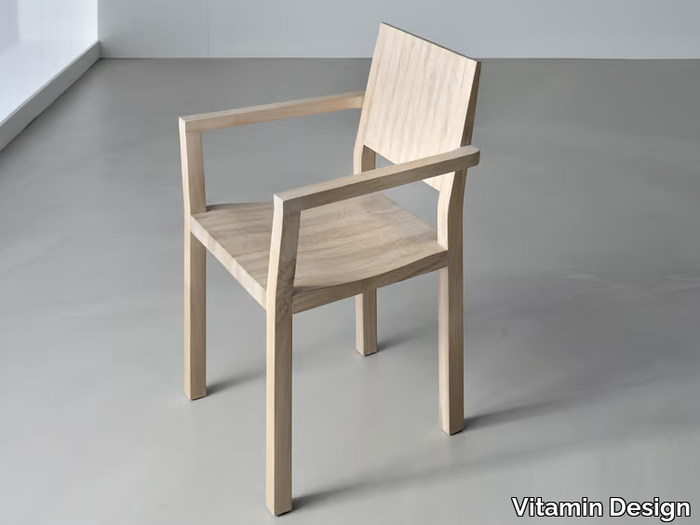 TAU - Solid wood chair with armrests _ Vitamin Design