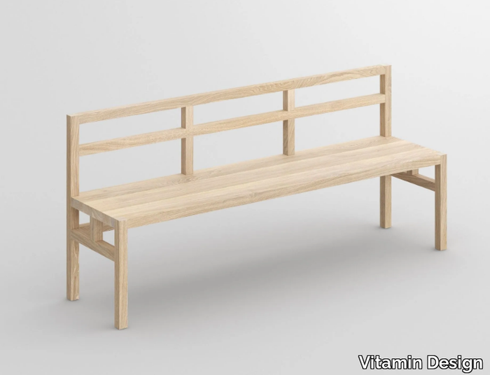 SENA - Solid wood bench with back _ Vitamin Design