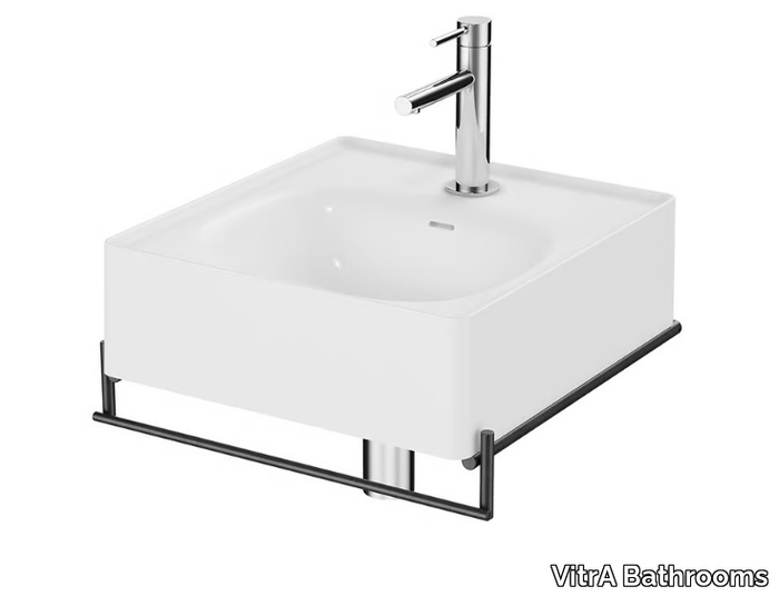 EQUAL - Wall-mounted ceramic washbasin with towel rail _ VitrA Bathrooms