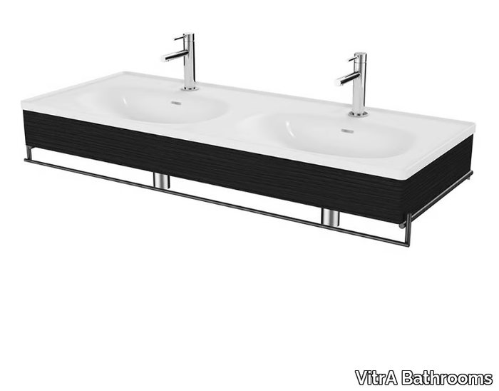 EQUAL - Double wall-mounted vanity unit with towel rail _ VitrA Bathrooms