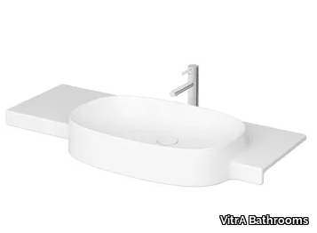 VOYAGE VANITY - Rectangular ceramic washbasin with integrated countertop _ VitrA Bathrooms