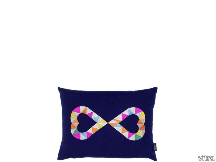 Embroidered Pillows - Double Heart 2, blue