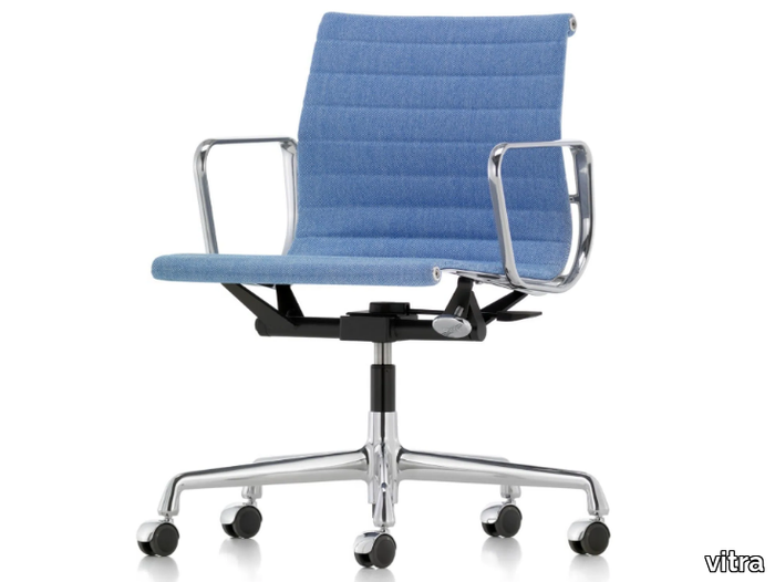 ALUMINIUM CHAIR EA 118 - Swivel fabric office chair with armrests _ Vitra