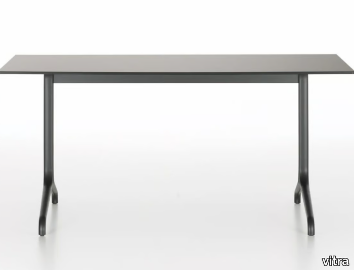 BELLEVILLE TABLE RECTANGULAR - Rectangular steel and wood table _ Vitra