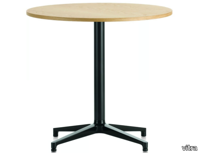 BISTRO TABLE - Round table with steel base and wooden top _ Vitra