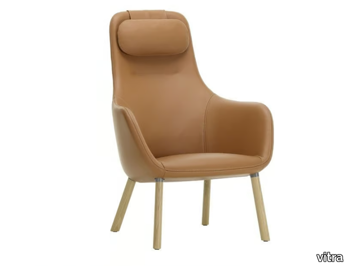 HAL LOUNGE - Leather armchair with headrest _ Vitra