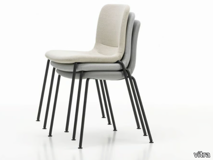 HAL SOFT TUBE STACKABLE - Upholstered stackable fabric chair _ Vitra