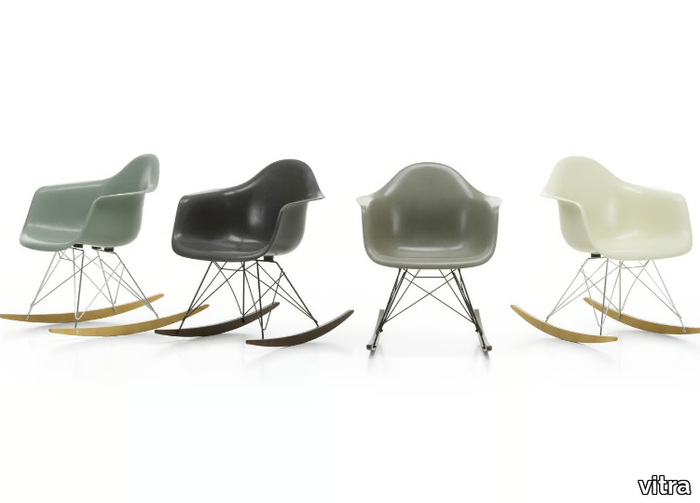 RAR FIBERGLASS ARMCHAIR - Rocking glass-fibre chair with armrests _ Vitra