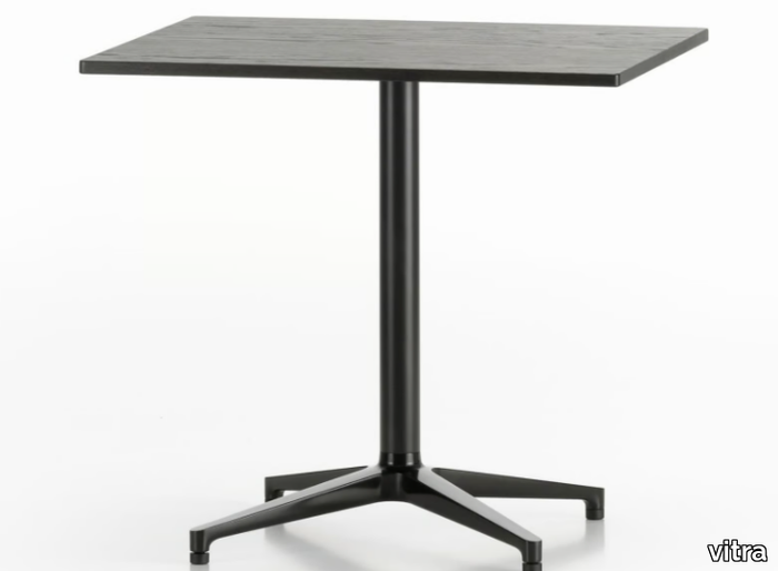 BISTRO TABLE - Rectangular steel and wood table with 4-star base _ Vitra