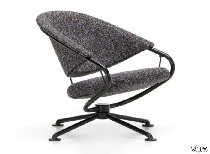 CITIZEN LOWBACK - Swivel with 4-spoke base fabric easy chair with armrests _ Vitra