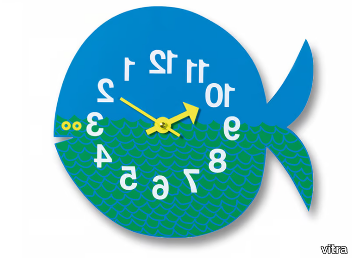 FERNANDO THE FISH - Wall-mounted plywood kids clock _ Vitra