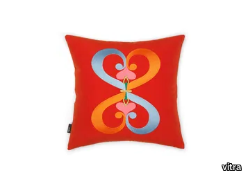 DOUBLE HEART - Square embroidered cushion _ Vitra