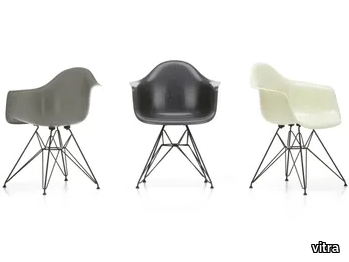 DAR FIBERGLASS ARMCHAIR - Glass-fibre chair with armrests _ Vitra