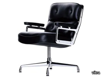 LOBBY CHAIR ES 108 - Swivel leather training chair with armrests _ Vitra