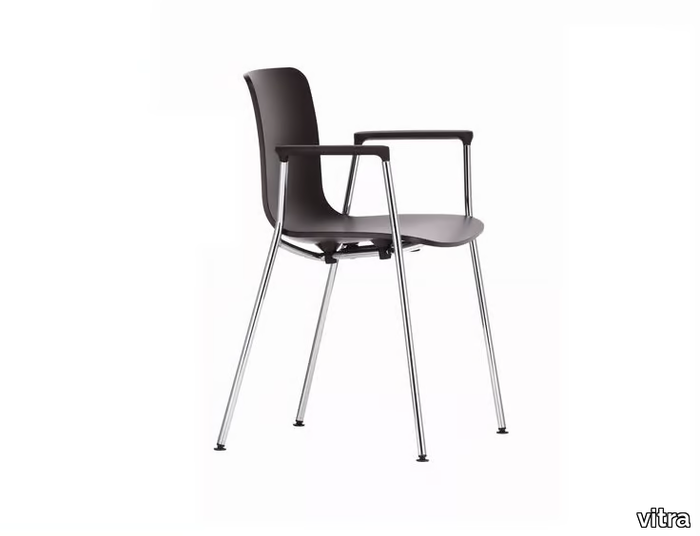 HAL RE TUBE ARMREST - Stackable polypropylene chair with armrests _ Vitra