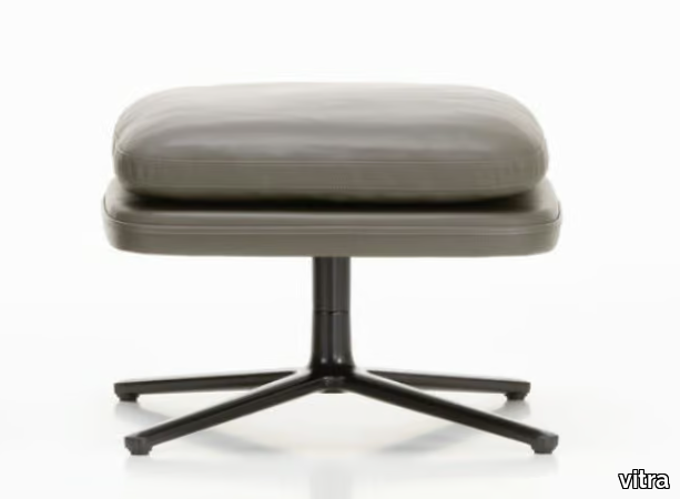 GRAND RELAX - With 4-spoke base upholstered leather footstool _ Vitra