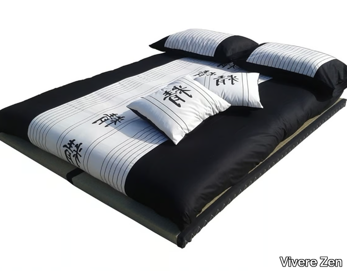 KANJI - Cotton duvet cover with graphic pattern _ Vivere Zen