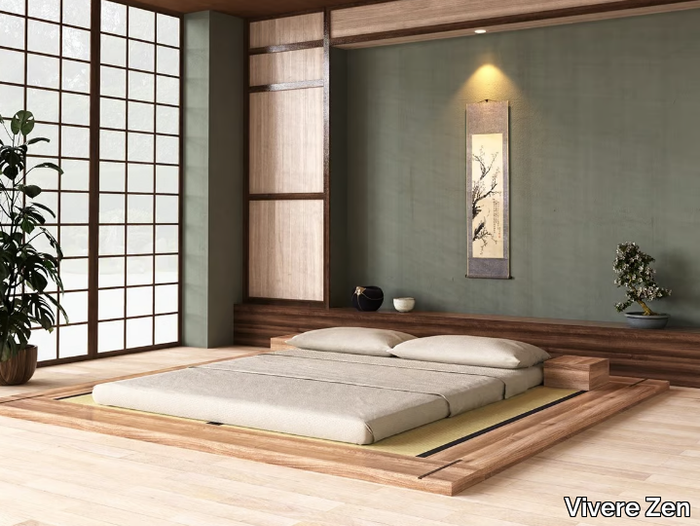 HEYA - Tatami solid wood double bed _ Vivere Zen