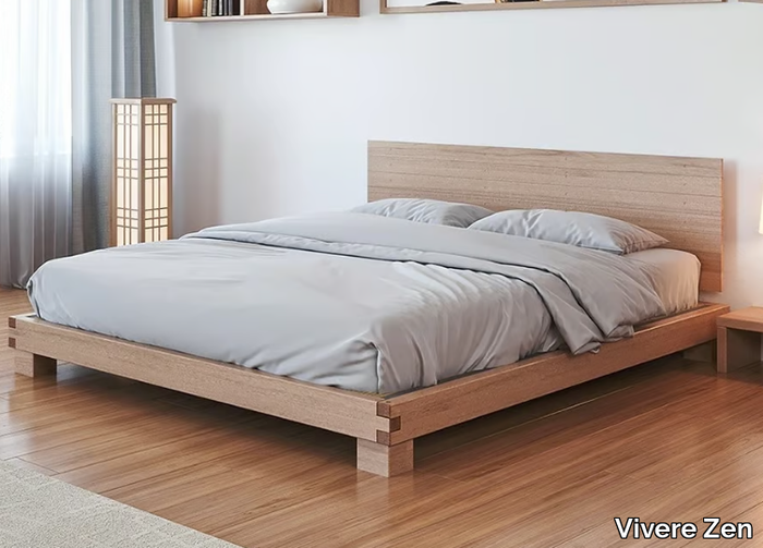 HIRO - Tatami solid wood double bed _ Vivere Zen