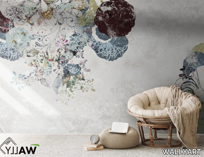 ACANTO - Fire retardant washable nonwoven wallpaper with floral pattern _ WALLYART