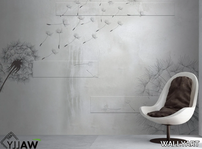 DANDELION 2.0 - Fire retardant washable nonwoven wallpaper with floral pattern _ WALLYART