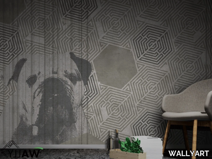 DARLA - Geometric fire retardant washable nonwoven wallpaper _ WALLYART