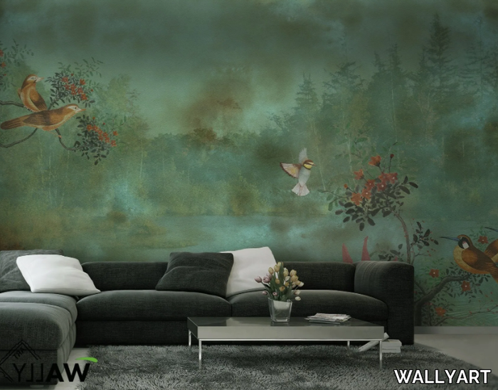 DEVA - Fire retardant washable landscape nonwoven wallpaper _ WALLYART
