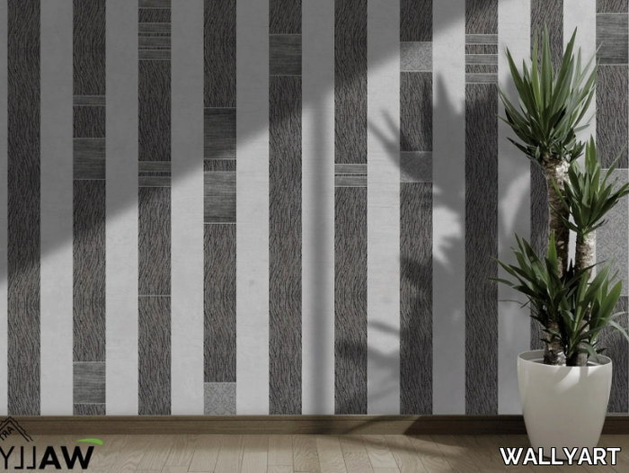 FABRIC - Striped fire retardant washable nonwoven wallpaper _ WALLYART