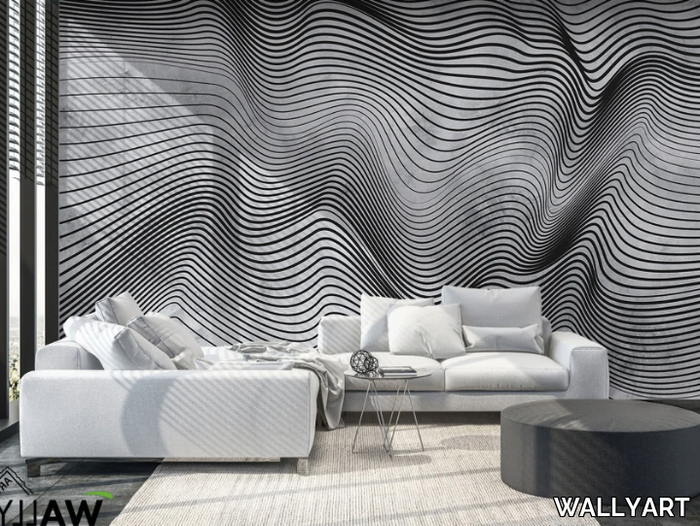 FREEMAN - Fire retardant washable optical nonwoven wallpaper _ WALLYART
