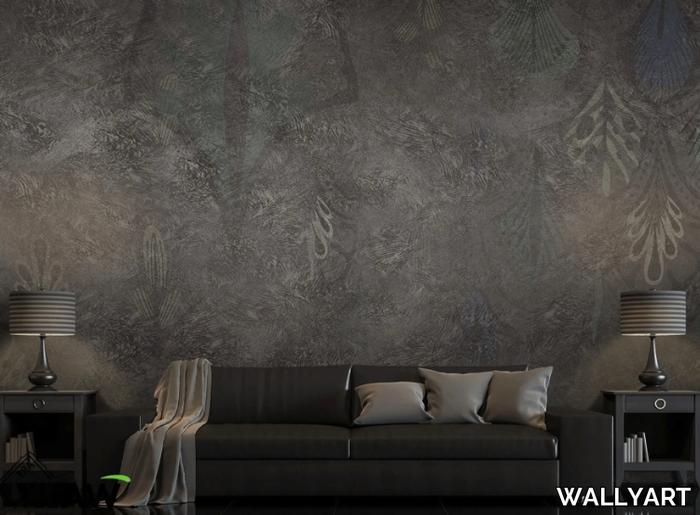 JEWS HARP - Fire retardant washable nonwoven wallpaper with floral pattern _ WALLYART