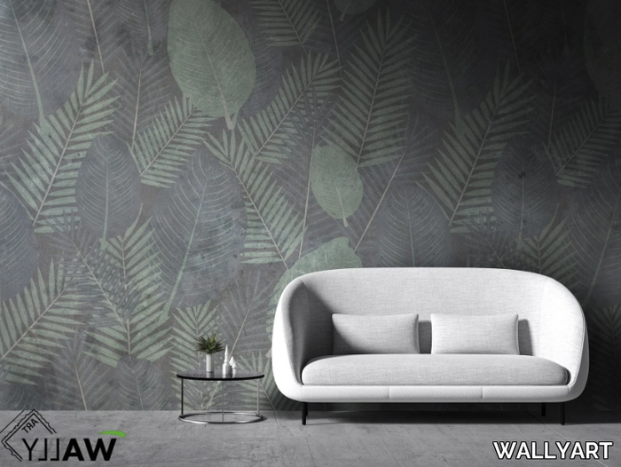 LEAF - Fire retardant washable Tropical nonwoven wallpaper _ WALLYART