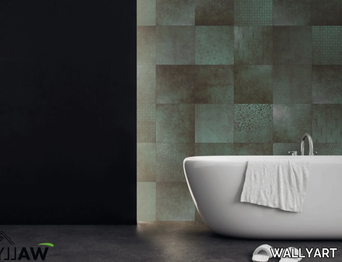 RUST - Fire retardant washable encaustic effect nonwoven wallpaper _ WALLYART