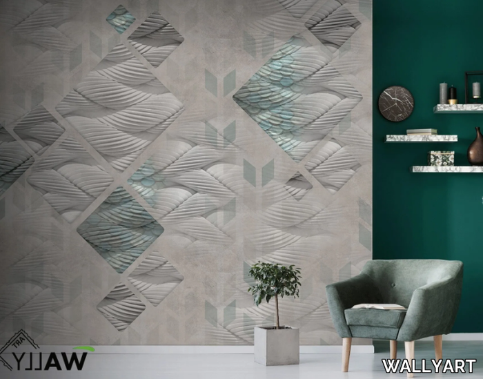 SCALES - Motif fire retardant washable nonwoven wallpaper _ WALLYART