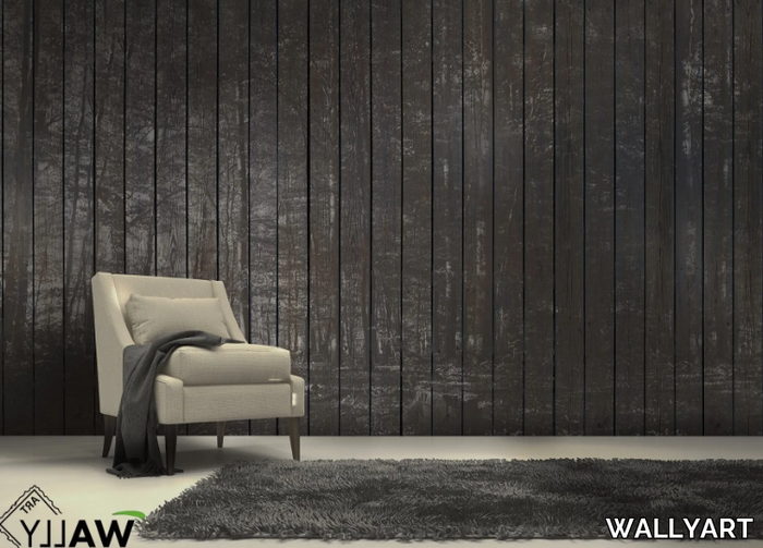 STAVES - Wood effect fire retardant washable nonwoven wallpaper _ WALLYART