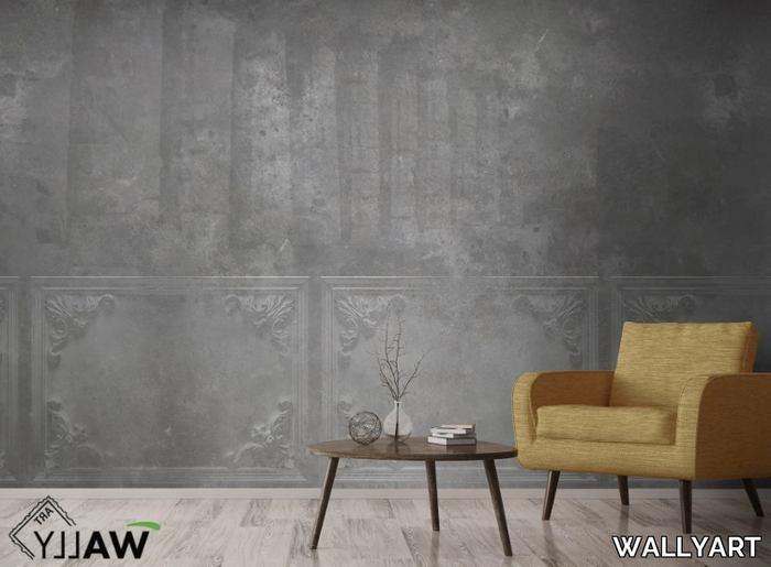 TEMPLE - Fire retardant washable trompe l'oeil nonwoven wallpaper _ WALLYART