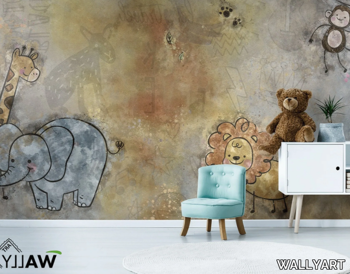 TEDDY - Fire retardant washable nonwoven kids wallpaper _ WALLYART