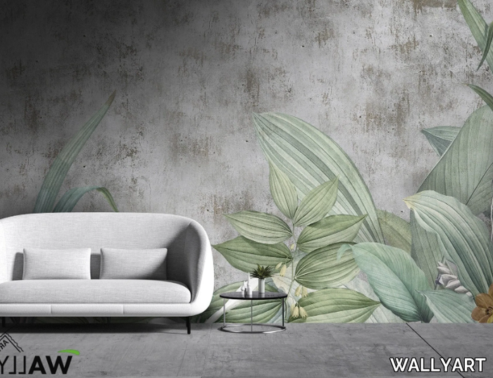 WALLACE - Fire retardant washable nonwoven wallpaper with floral pattern _ WALLYART