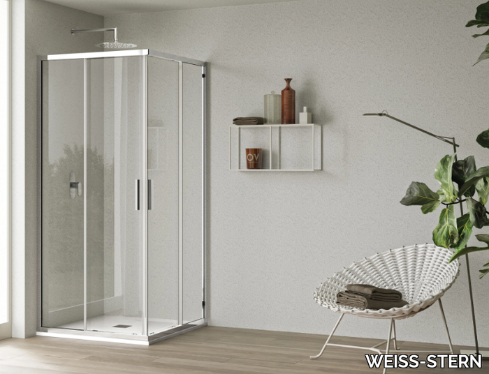 BRAVO - Glass and aluminium shower cabin with sliding door _ WEISS-STERN