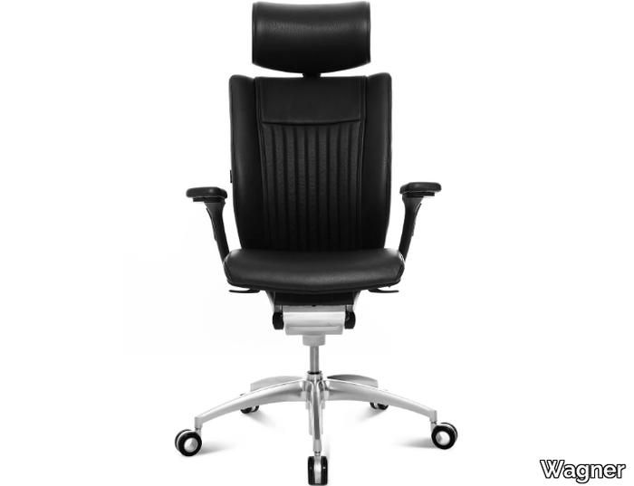 TITAN LIMITED S - Upholstered leather office chair with headrest _ Wagner