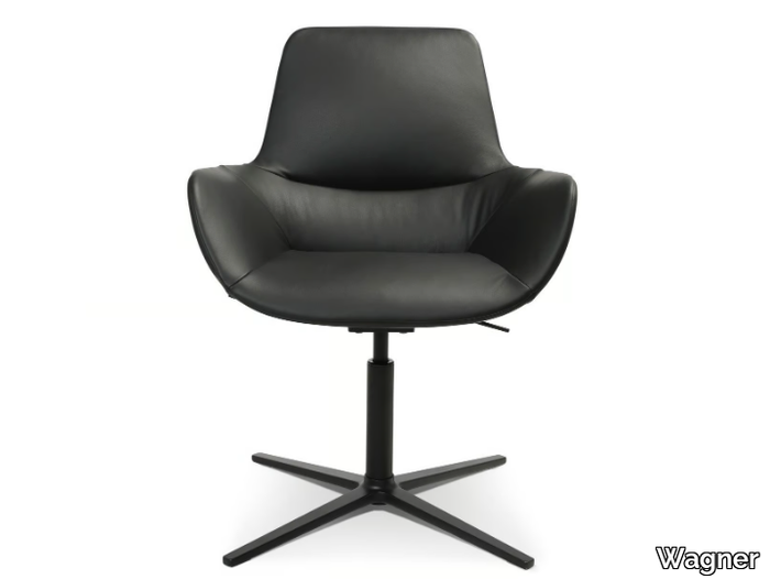 W-CLUB - Swivel with 4-spoke base chair with armrests _ Wagner