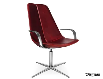 W-LOUNGE CHAIR 2 - Swivel with 4-spoke base easy chair with armrests _ Wagner