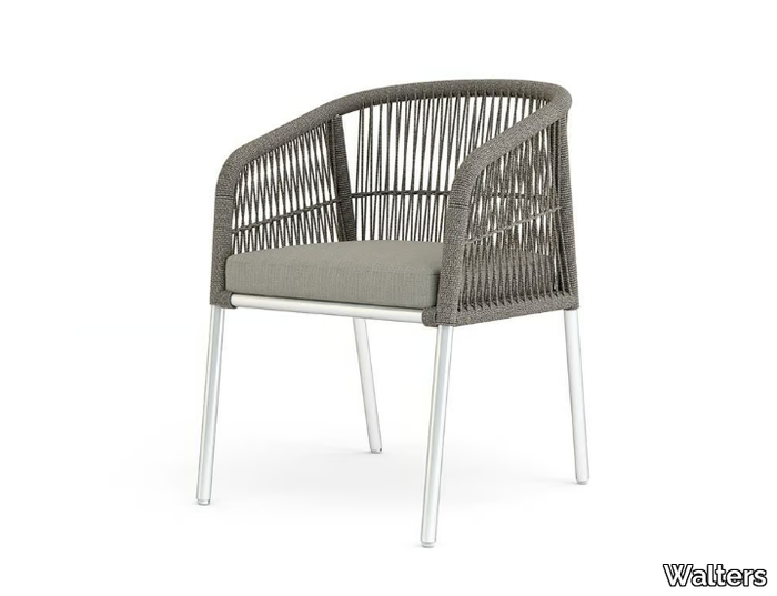 KELLIS - Aluminium garden chair with armrests _ Walters