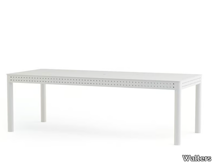 LIFESAVER - Rectangular powder coated aluminium dining table _ Walters