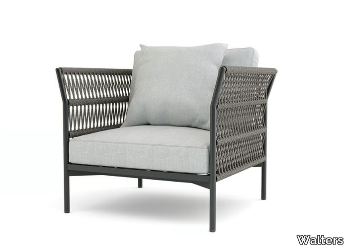 LONGSHORE - Aluminium garden armchair with armrests _ Walters