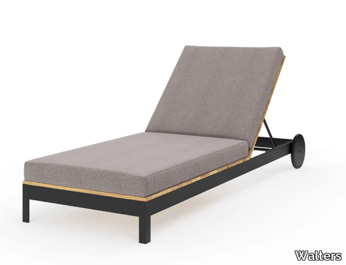 MORE COMFORT - Recliner fabric sun lounger with castors _ Walters