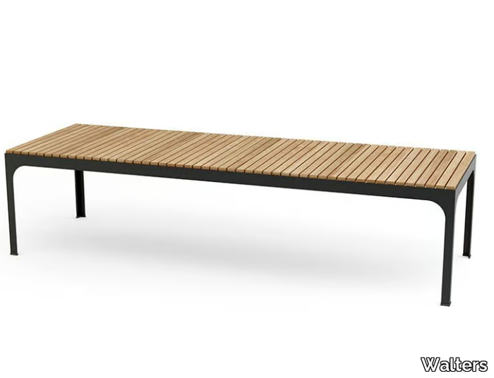 MORE COMFORT - Rectangular steel and wood garden table _ Walters