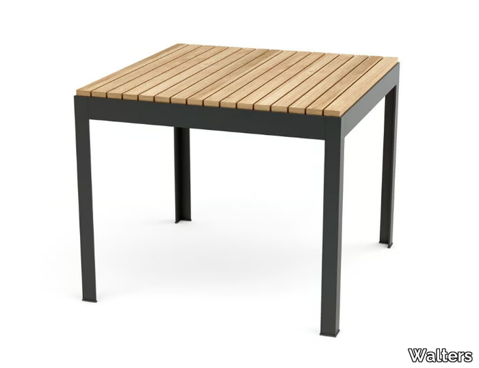 MORE COMFORT - Square steel and wood dining table _ Walters