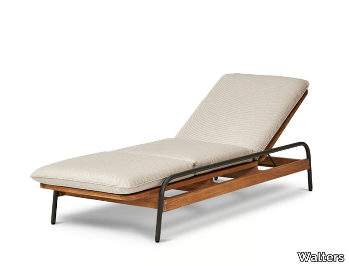 NORTH FORK - Recliner aluminium and wood sun lounger _ Walters