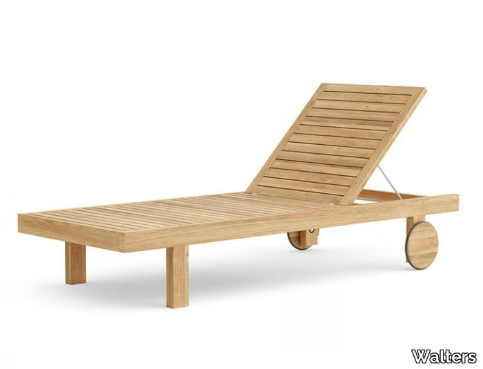 RESORT COLLINS - Recliner teak sun lounger with castors _ Walters